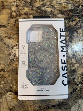 case-mate Iridescent Silver Glitter iPhone 15 Plus Case